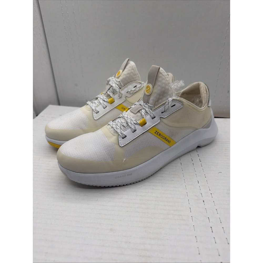 Cole Haan ZeroGrand Winner Tennis Sneaker Mens Sz 10 B Ivory/Yellow Suede C34008
